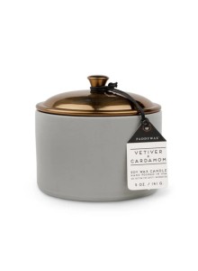 Керамична соева свещ Падивакс, Hygge - сива - Ветивер и кардамон